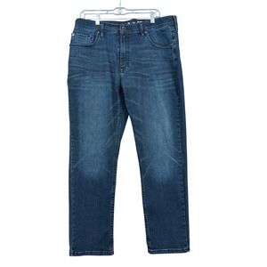 Devil-Dog Dungarees Mens Straight Leg Jeans Dark Wash Blue 36x30 Stretch Denim